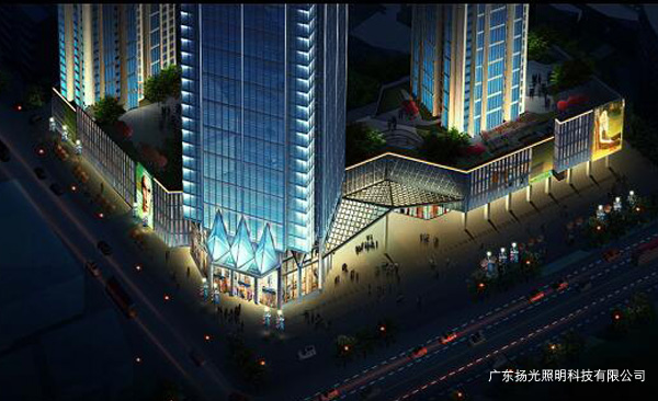 商業(yè)區(qū)泛光照明設計燈光效果圖